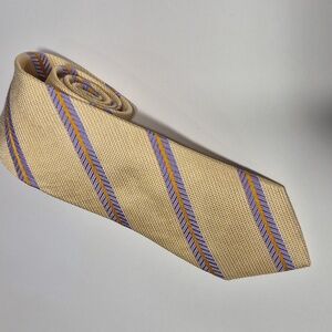 SAND COPENHAGEN SILK Yellow/Purple Striped Tie